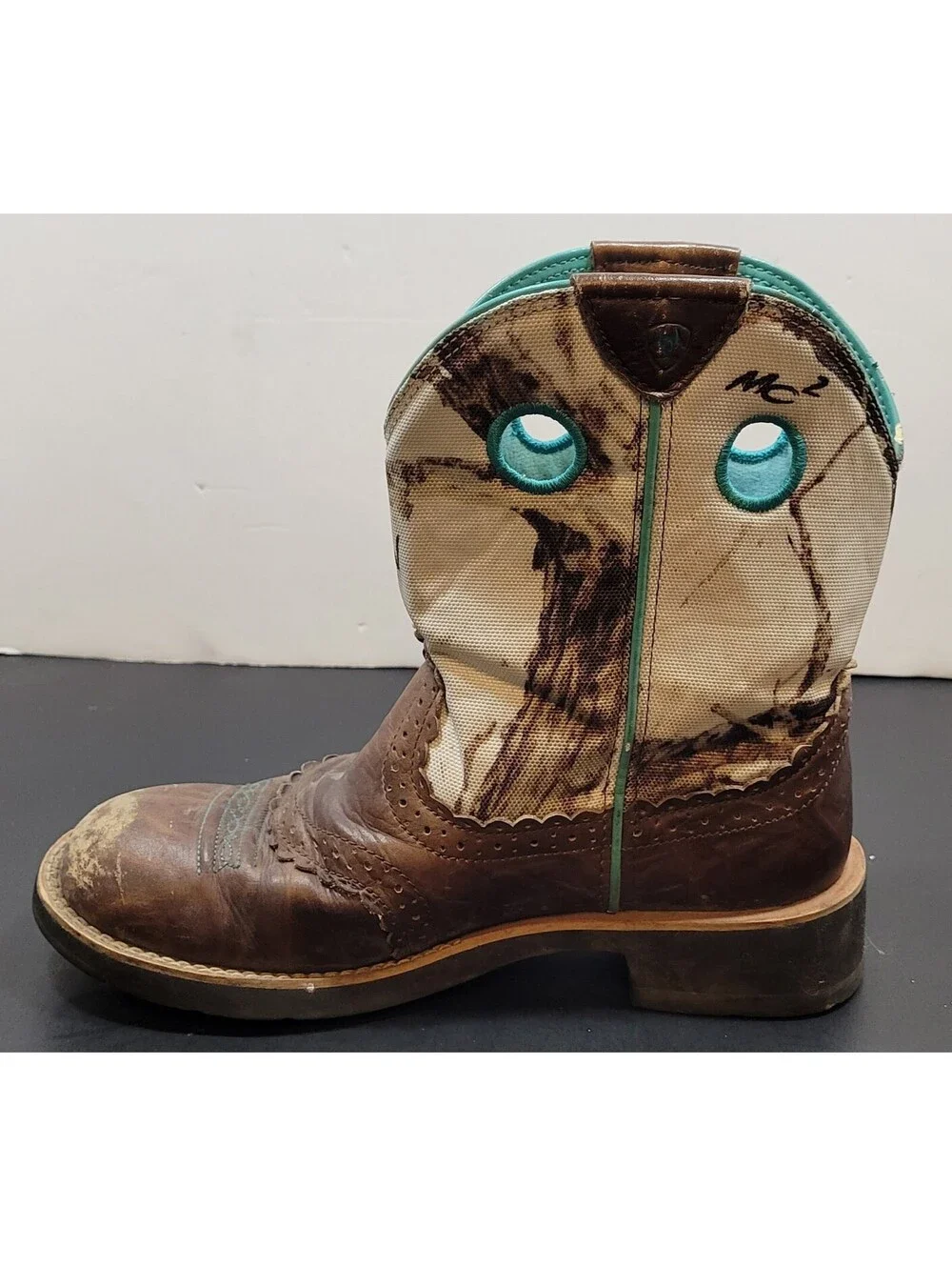Ariat Fatbaby Women Size 8B Brown Camo Classic Cowgirl Western Boots 10009503